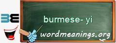 WordMeaning blackboard for burmese-yi